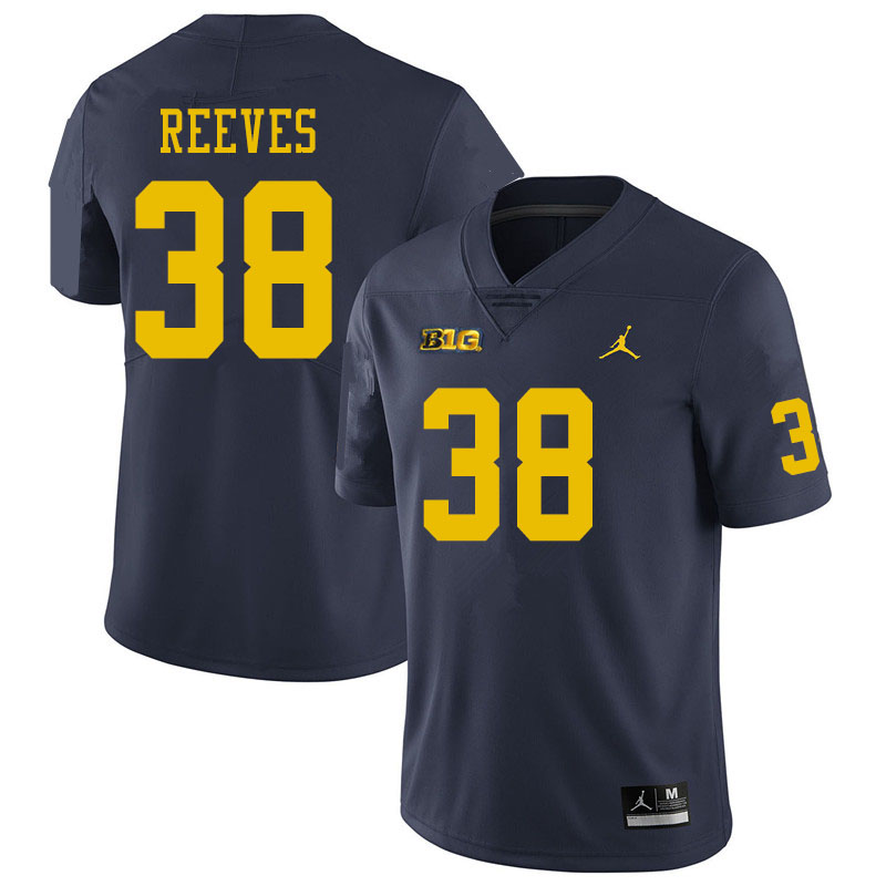 Men #38 Geoffrey Reeves Michigan Wolverines College Football Jerseys Sale-Navy